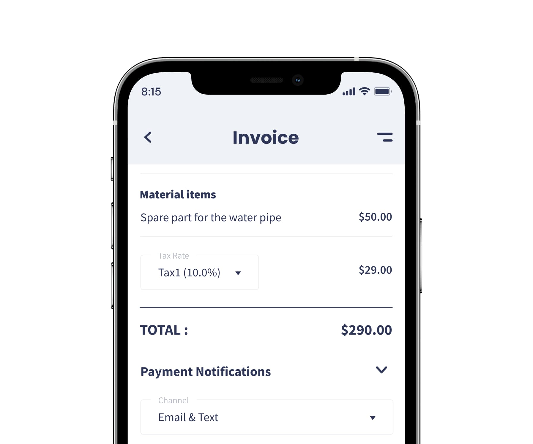 Screenshot of schedule calendar feature