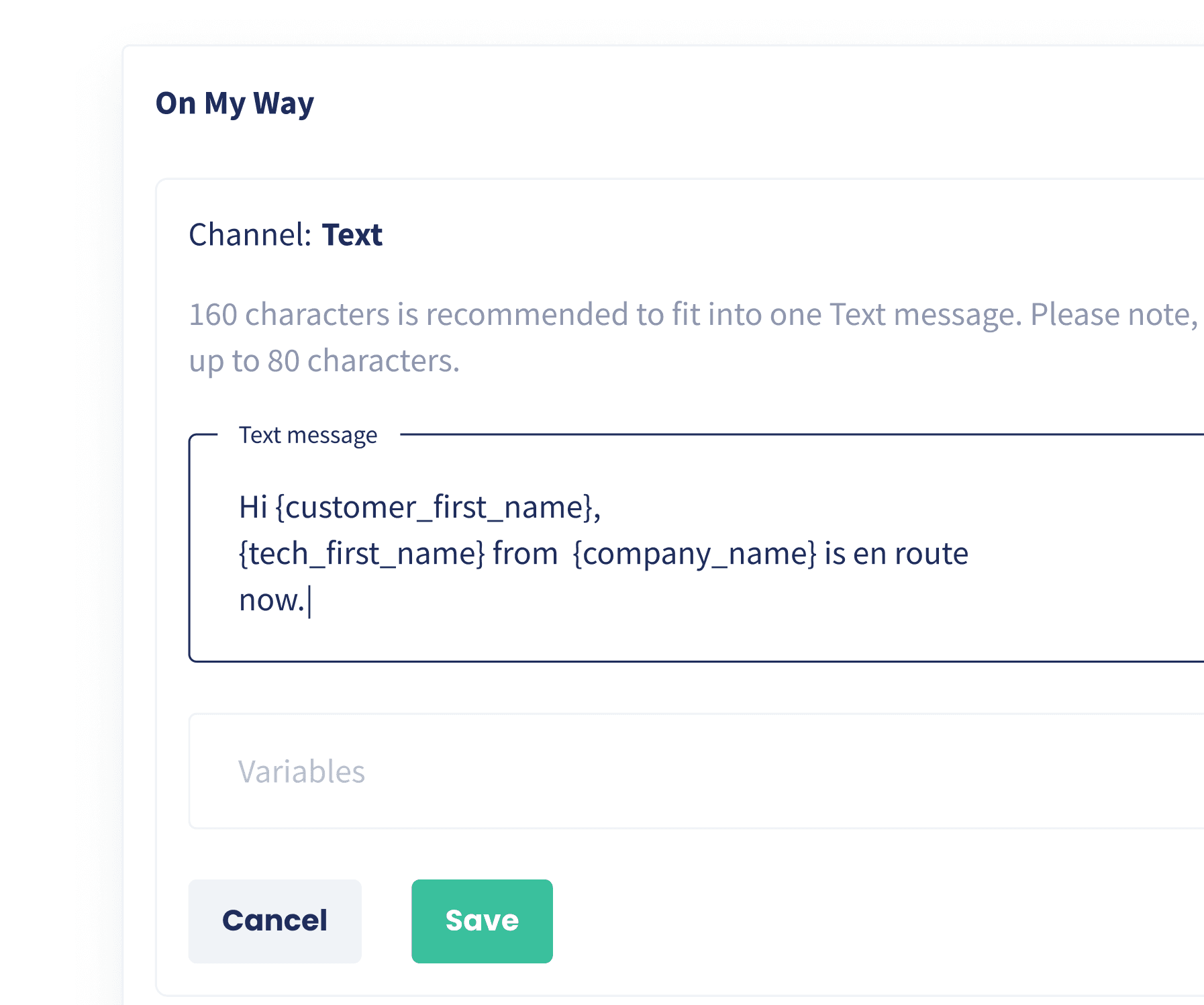 Screenshot of schedule calendar feature